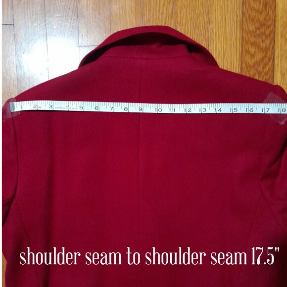 SOLD🔴🔴🔴🔴🔴🔴Vintage Dark Red Wool Forecaster Trench Coat Women's size 12 - Picture 5 of 8